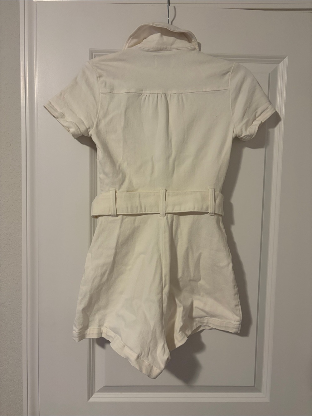 Show Me Your MuMu White Short Sleeve Belted Romper - Picture 3 of 3
